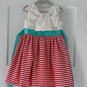 Rare Editions Textured White & Red Dress